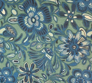 Babessi in Aegean BTY Robert Allen 100% Cotton Duck 54" W Floral - Picture 1 of 2