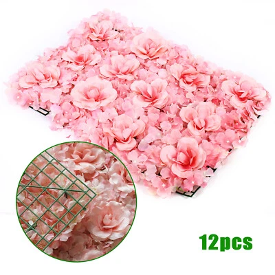 Artificial Rose Hydrangea Flower Wall Panels Wedding Backdrop 60 X40cm 12pcs - Image 1 of 4