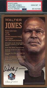 Walter Jones Gem Mint 10 PSA DNA Signed HoF Bronze Bust Postcard /150 Auto - Picture 1 of 1