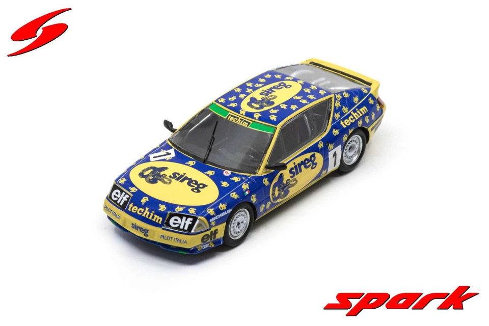 Spark 1/43 Alpine V6 Turbo #1 Champion Renault Elf Turbo Europa Cup 1988 S7333 - Immagine 1 di 1
