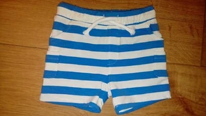 New Marks and Spencer White & Blue Striped Shorts Age 0/3 Months - Picture 1 of 3