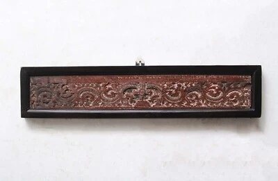 Antiguo dintel de madera horizontal panel de pared cruz escultura vintage cristiana Foto 1 de 4