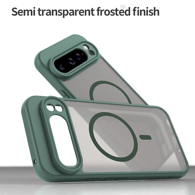 For Google Pixel 9 Pro XL, Luxury Case Matte Magnetic Ring Clear Shell Cover - Image 1 of 4