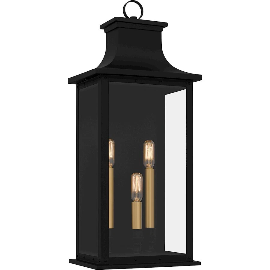 Linterna exterior Quoizel Abernathy 3 luces, negro mate/vidrio - ABY8409MBK Foto 1 de 1