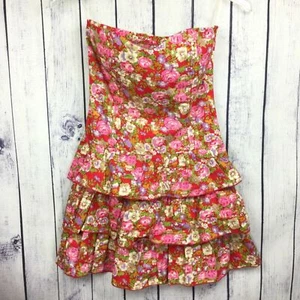 6 Degrees / Strapless Floral Short Ruffle Tiered Sundress / Junior's Size 5 - Picture 1 of 12