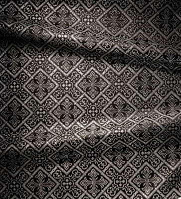 Brocado litúrgico ortodoxo grego tecido igreja qualidade vestimenta padrão cruzado - Imagem 1 de 4