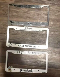 Disney Cast Member License Plate Frames Set of 3 Disneyland C1 - Picture 1 of 8