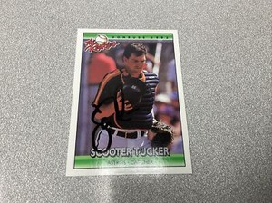 Scooter Tucker, 1992 Donruss ROOKIES AUTOGRAPH Card #117, Houston Astros