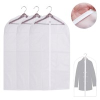 3 Garment Bag Travel Suit Dress Storage 53" Clear Cover Full Zipper Coat Carrier