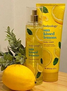 2 Pc SET Bodycology Sun Kissed Lemons Fragrance Mist & Body Cream New HTF - Picture 1 of 7