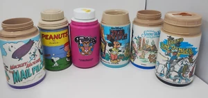 Lotto di 6. Aladdin e Thermos per lunchbox. Disney, Peanuts, Lone Ranger. così com'è - Foto 1 di 18