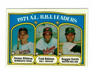 1972 Topps 1971 A.L. R.B.I. Leaders Killebrew, F Robinson y R Smith #88 EXC - Imagen 1 de 1