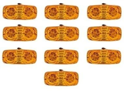 10x 4" pulgadas ámbar 12 LED doble ojo de buey cámper autocaravana marcador lateral luz de separación Foto 1 de 4