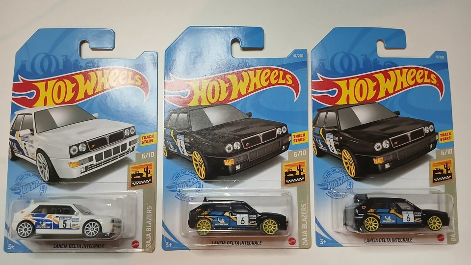 x3 Hot Wheels Lancia Delta Integrale BAJA BLAZERS 6/10 2021 51/250 Blanco/Negro Foto 1 de 4