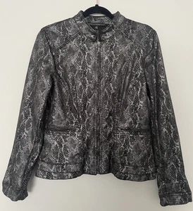 Giacca Peplum White House Black Market stampa foil donna 14 grigio nero. - Foto 1 di 9