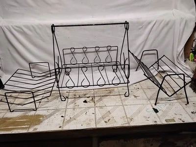 Muñeca de hierro forjado banco de plantas estante para revistas estante para libros decoración lote de 3 Foto 1 de 4