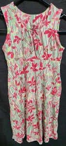 Patagonia Mädchen Gr. S/8 Sommerkleid rosa Blumen Kleid Spieltaschen Baumwolle Slipper - Bild 1 von 8
