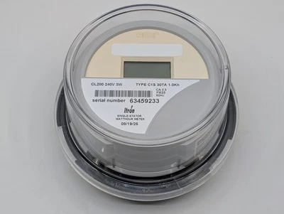 Itron Centron CL200 Single-Stator Watthour Meter, 240V, 3W, C1S, 30TA, 1.0Kh - Image 1 of 4