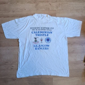 Inverness Caledonian Thistle vs Rangers T-Shirt 1995-96 Scottish Cup XL Vintage - Picture 1 of 16