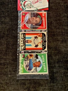 1959 TOPPS XMAS BASEBALL RACK PACK ERNIE BANKS ED SADOWSKI RC KEN ASPROMONTE - Picture 1 of 2