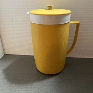 JARRA THERM-O-WARE MCM SUNFROST VINTAGE DORADA AMARILLA HECHA EN EE. UU. 8,5" de alto - Imagen 1 de 6