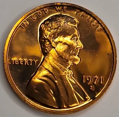 1971-S IMPAIRED PROOF LINCOLN MEMORIAL CENT - CARBON SPOTS - Image 1 of 4
