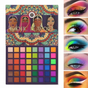 EXOTIC FLAVORS Neon Eyeshadow Makeup Palette - 48 Colorful High Pigmented - Rain - Picture 1 of 12