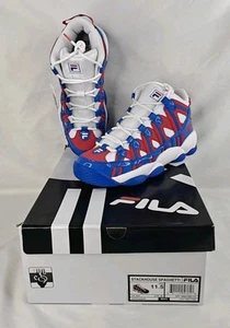 NIB FILA 1BM01268-125 Men's Stackhouse Spaghetti 125WHT/FRED/PRBL Sz 11.5 - Picture 1 of 13