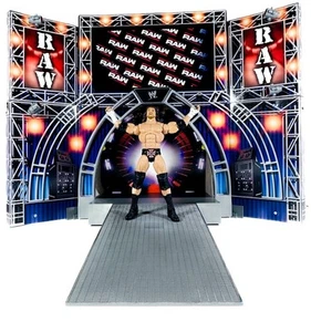 Playset Personalizzato Raw Is War WWE Entrance Stage Jakks Vintage WWF Wrestling Toy - Foto 1 di 10