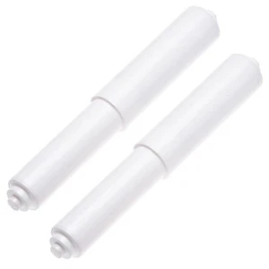 2 Pack - White Toilet Paper Holder Spring Loaded Roller Replacement Rod - Picture 1 of 3
