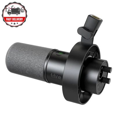 FIFINE K688 Microphone for PC Streaming Gaming Laptop USB/XLR Dynamic Mic