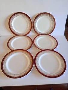 Royal Grafton Majestic Red Set of 6 16cm Side Plates in Good Condition. - Picture 1 of 8