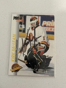 1992-93 Pro Set Kirk McLean #193 Auto Autogramm signed Vancouver Canucks - Bild 1 von 2