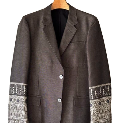 Chaqueta a medida GUCCI talla 46 algodón seda gris bordado hecho en italia 1018 Foto 1 de 4