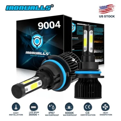 4-sides 9004 HB1 LED Headlight Bulbs 6K for Dodge Ram 1500 2500 3500 1994-2001 - Image 1 of 4