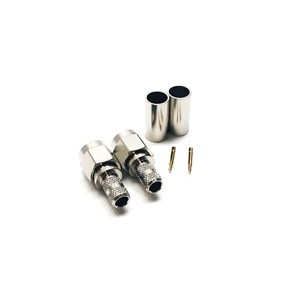 2PCS SMA Type Male Crimp Teflon Insulation Nickel Plated Gold Pin  - Image 1 of 4