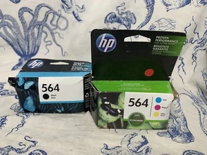 HP 564 Black and Color Ink Cartridges Expired, Damaged Boxes NEW GENUINE (G1) - Picture 1 of 11