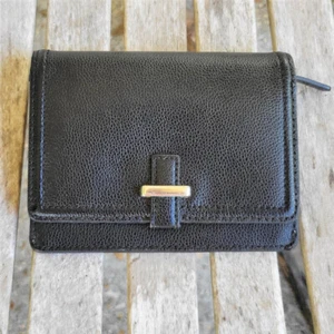 Billetera plegable de cuero negro Kate Spade - Imagen 1 de 4