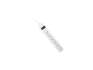 Six-Outlet Power Strip, 15-Foot Cord, 1-15/16 X 10-3/16 X 1-3/16, Ivory - Picture 1 of 6
