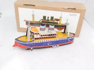 Paya Tin Windup Battleship Boat Ship w/ Box No Key Reproduction - Picture 1 of 5