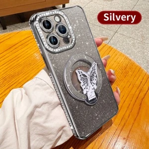For Various Phone Luxury Glitter Diamond Butterfly Holder Case Cover Women Girls - Picture 1 of 21