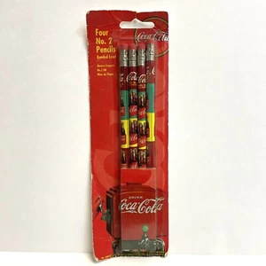 Vintage Coca-Cola 4 Holz No 2 Bleistifte 1996 Sammlerstück ungespitzt - Bild 1 von 6