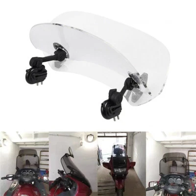 Motorcycle Windscreen Windshield Wind Deflector Adjustable Clip On Universal - Bild 1 von 4