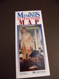 Memphis Attractions Map 1996/97 Elvis Presley Cover - Picture 1 of 4