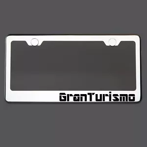 Polish Mirror License Plate Frame GranTurismo Laser Etched Metal Screw Cap - Bild 1 von 8