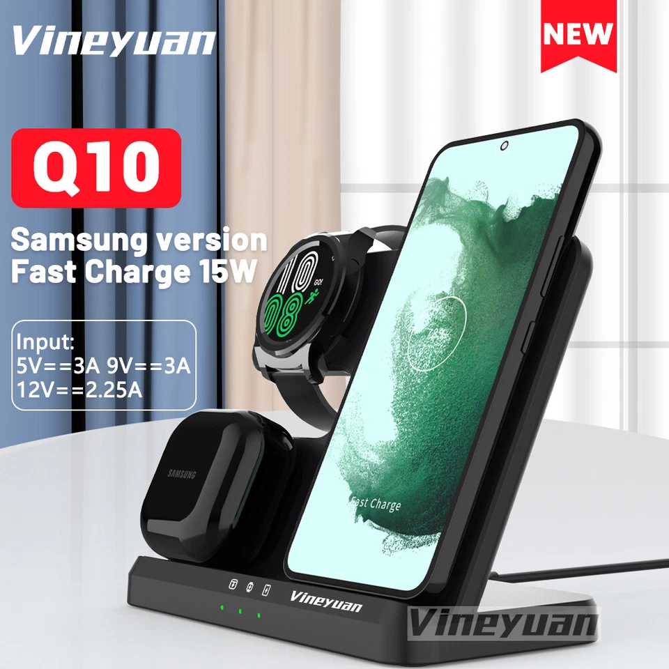 3In1 Wireless Fast Charger Dock Station For Apple Watch Air Pods iPhone 14 13 12 - Image 1 of 4