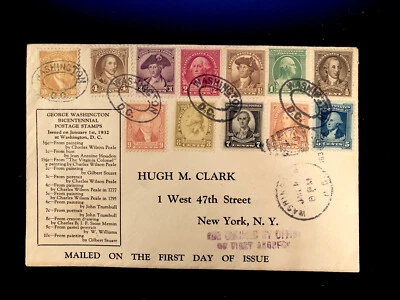 DC WASHINGTON JAN 1 1932 FDC #704-15 COMPLETE, CACHETED ADDRESSED - Image 1 of 2