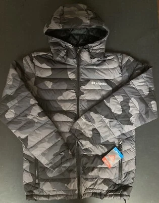BNWT CAMOUFLAGE Columbia Powder Lite Puffer Padded Jacket Black Medium camo - Image 1 of 4