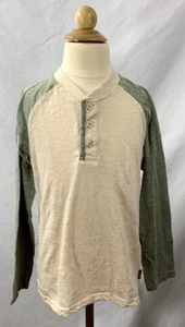 Lee Shirt Youth Small Long Sleeve Youth Boys Beige & Green - Picture 1 of 4