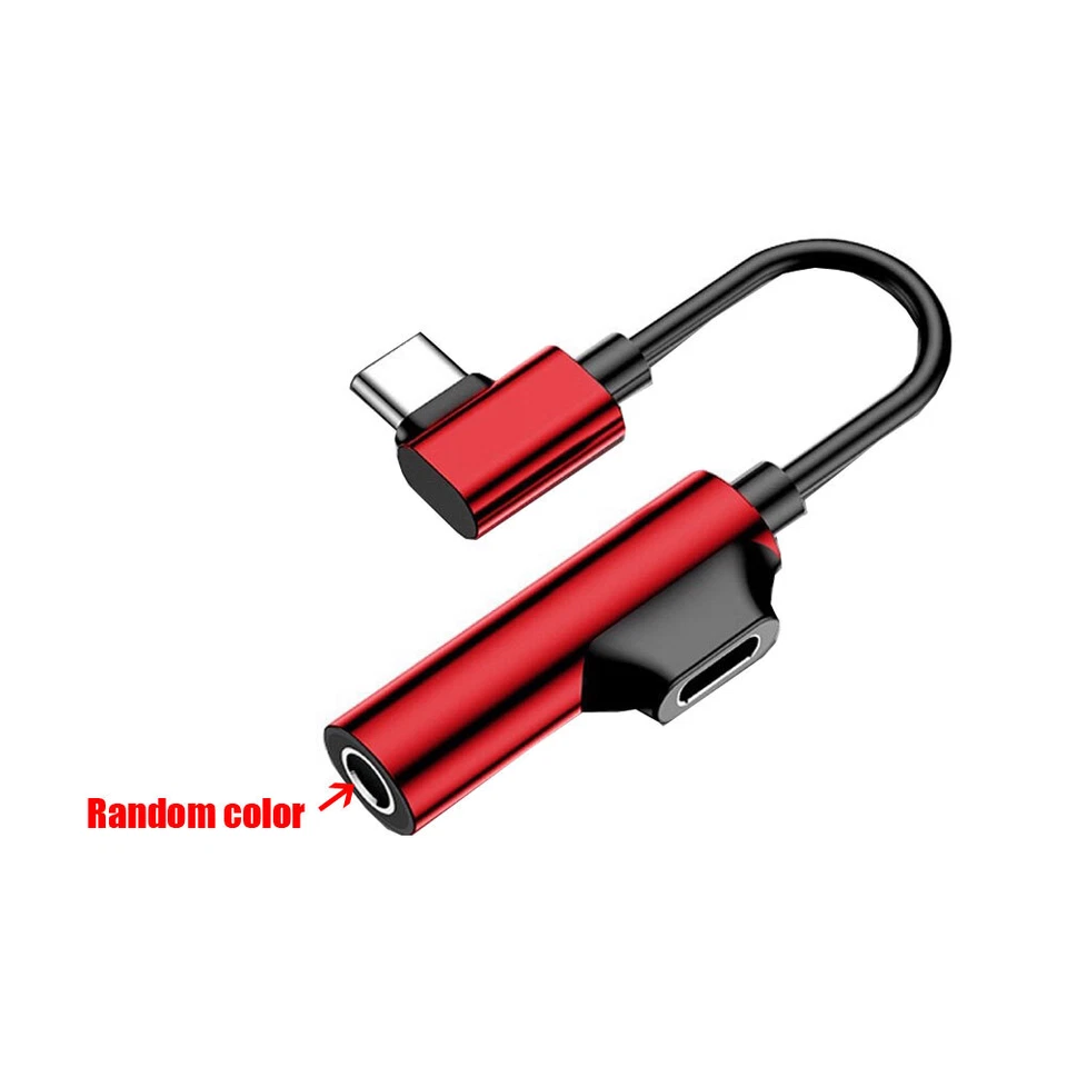 2in1 Type C to 3.5mm Charger Headphone AUX Audio Jack USB C Cable Adapter Charge - Image 1 of 4